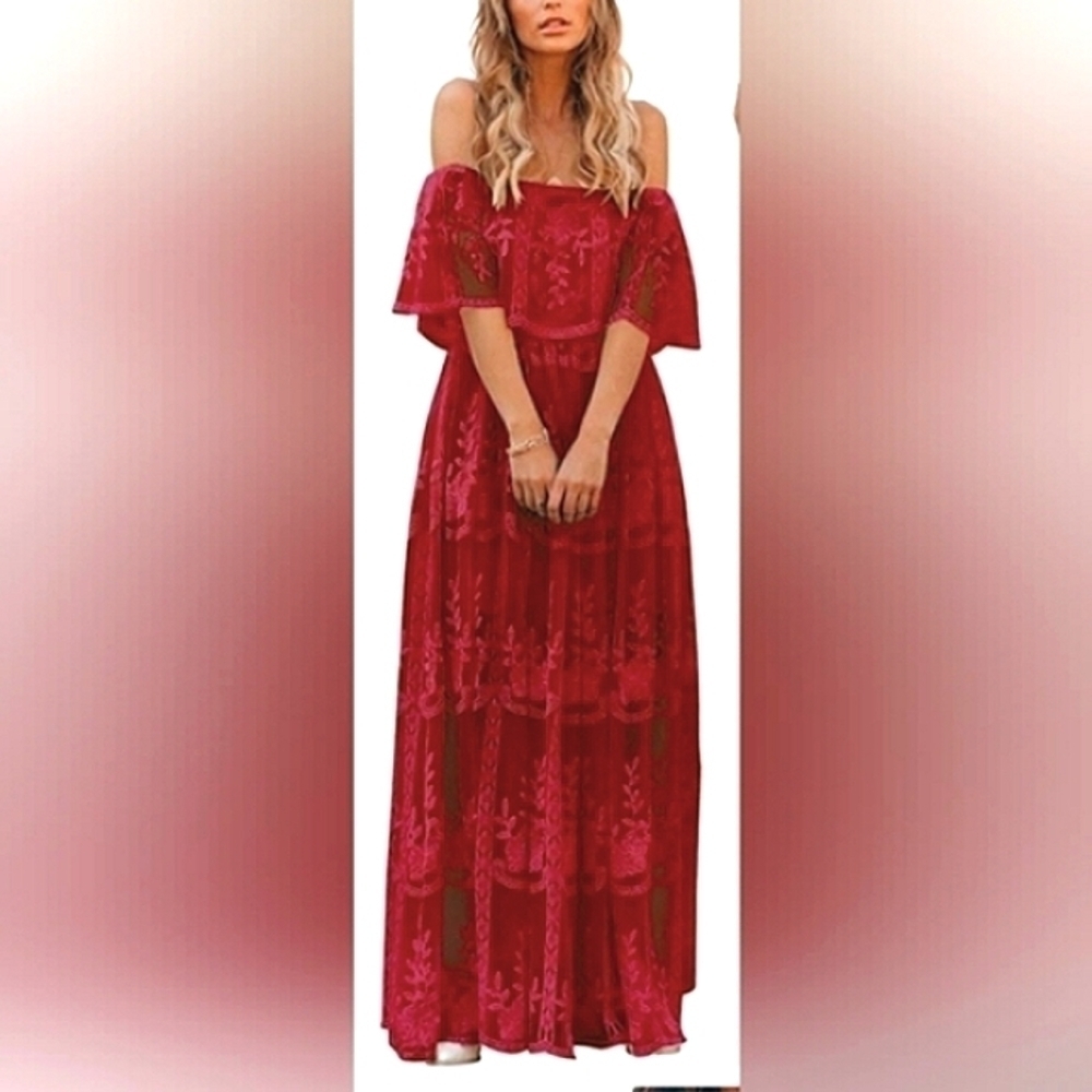 NEW Mermaid's Closet Off the Shoulder Lace Dress Size S